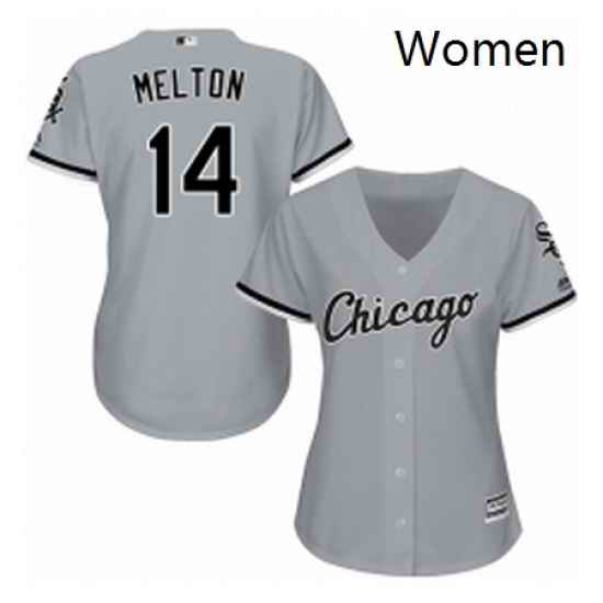 Womens Majestic Chicago White Sox 14 Bill Melton Replica Grey Road Cool Base MLB Jersey